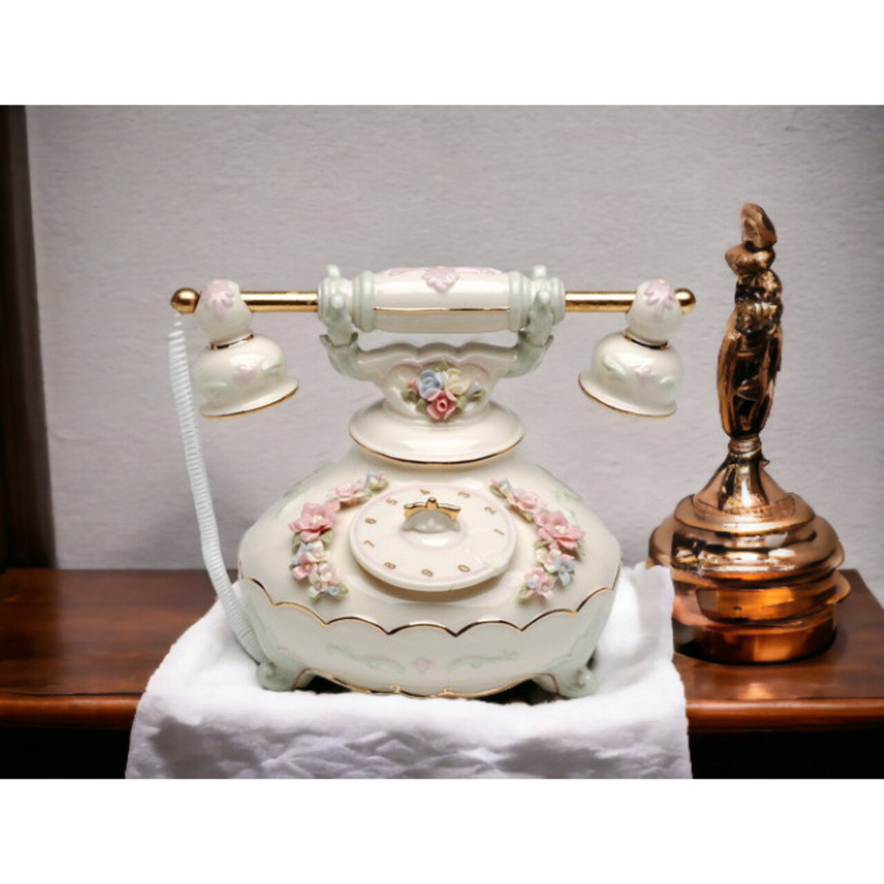 Hand Crafted Ceramic Telephone Music Box Home Décor Idea Interior Accessories